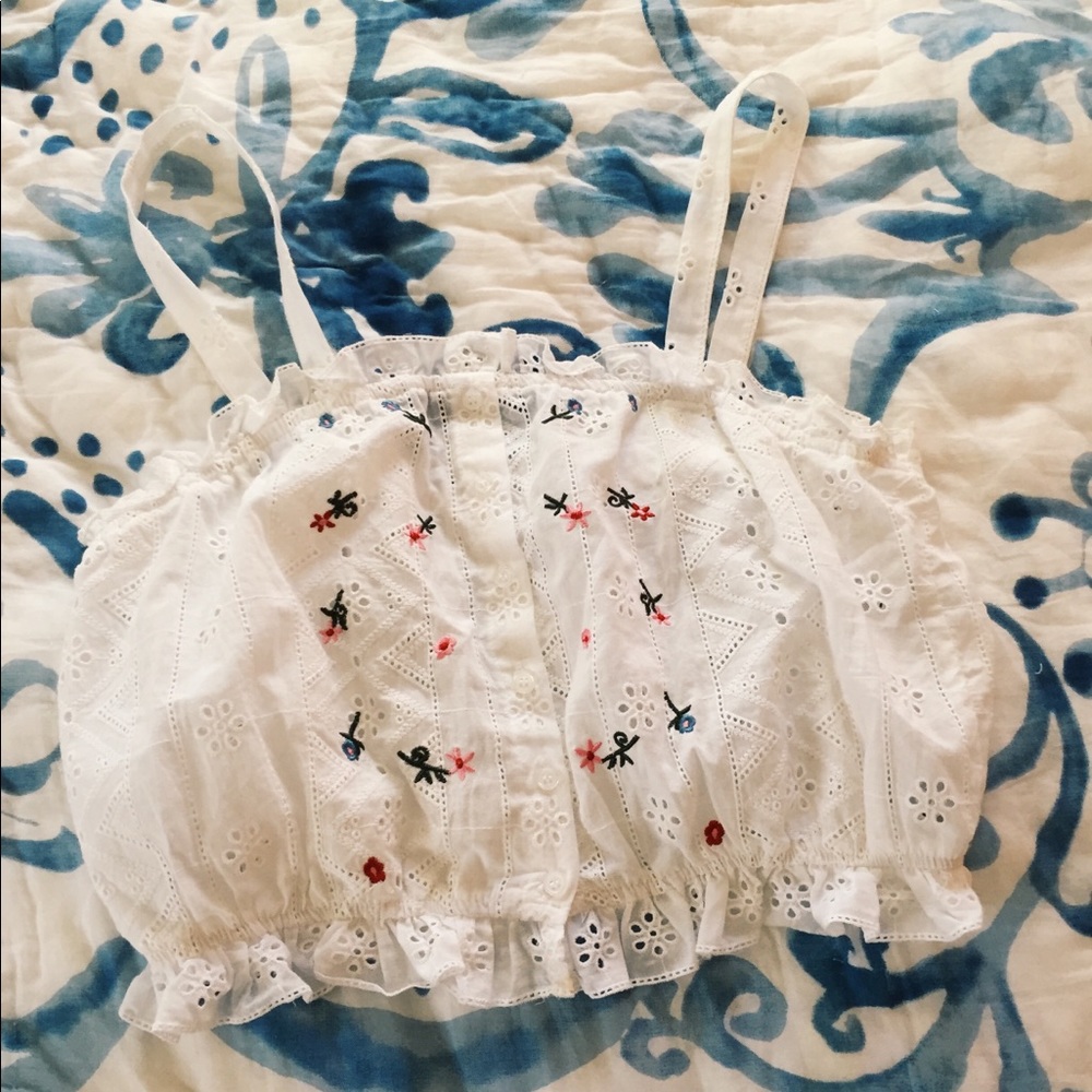 Forever 21 Floral Embroidered Crop Top